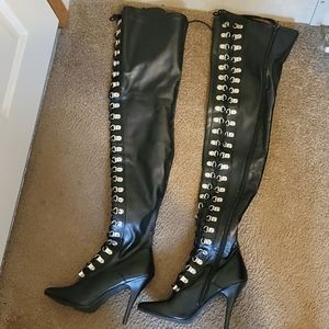 Thigh high pleaser boots size 8